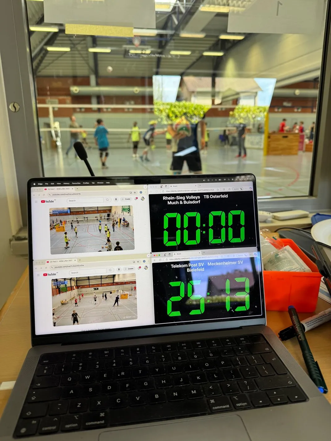 Streaming Setup in der Halle